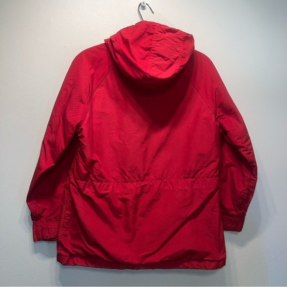 Vintage Woolrich Wool with Plaid Lining Hooded Parka Chore Jacket Coat Red M - Picture 3 of 12